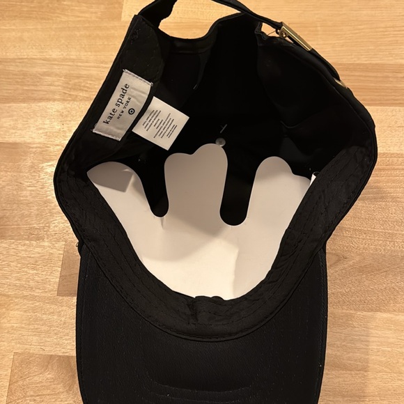 Kate Spade Black Cap with Embroidered Text - Picture 4 of 6